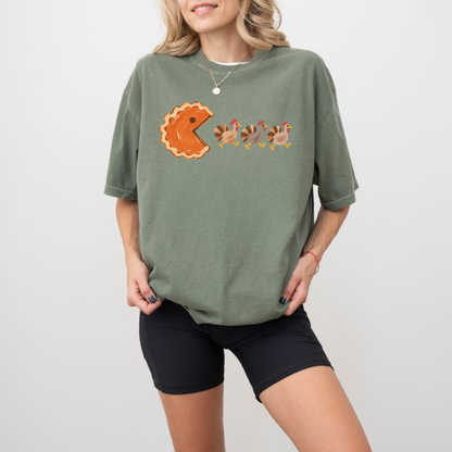 Gobble Maze Tee – Funny Retro Pumpkin Pacman Thanksgiving Graphic Shirt