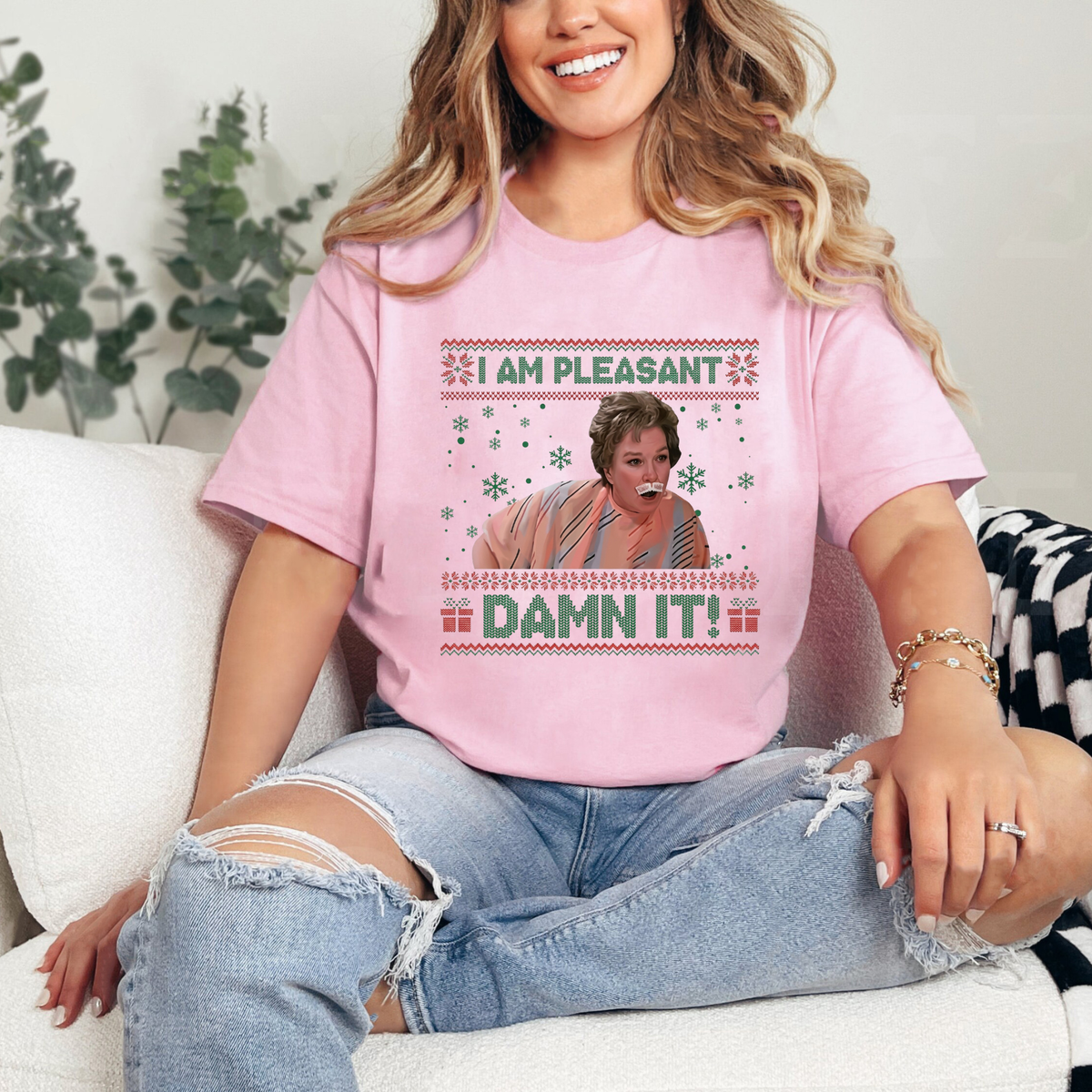 I Am Pleasant Ugly Christmas Graphic T-Shirt