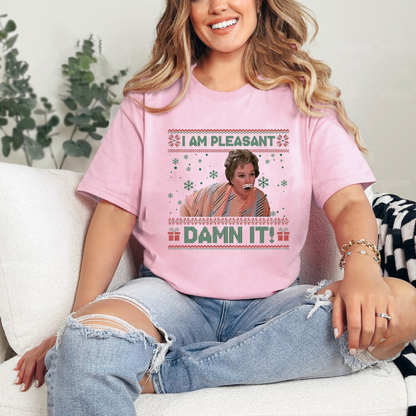 I Am Pleasant Ugly Christmas Graphic T-Shirt