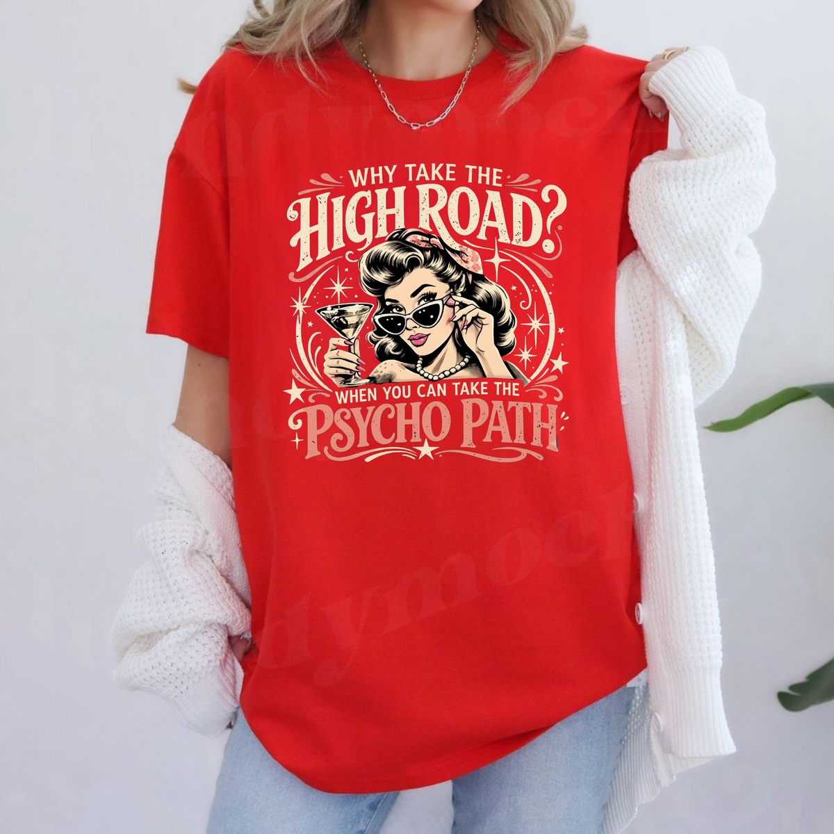 Vintage Mid-Century Rockabilly Pin-Up Girl Cotton T-Shirt