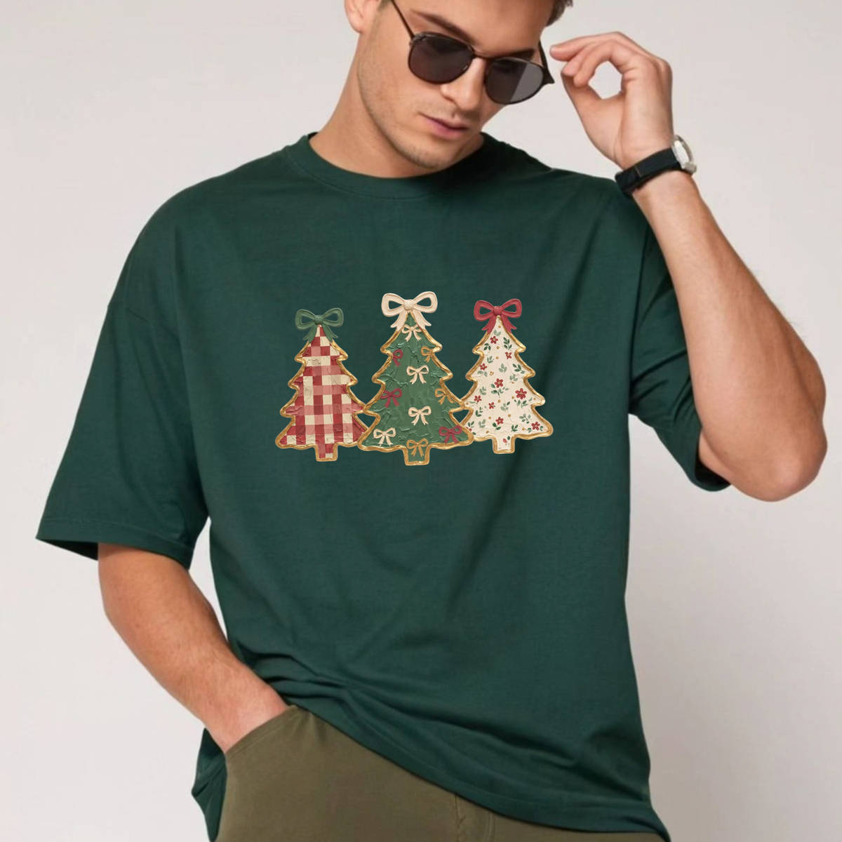Pine Line Heritage Tee – Three Trees Vintage Christmas Shirt