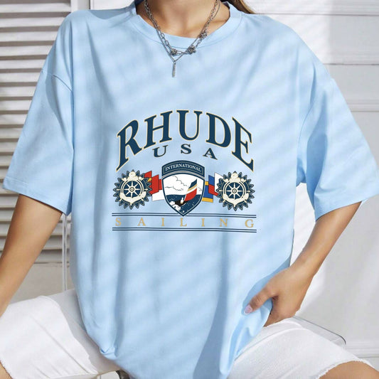 American Regatta Vintage Club T-Shirt – High-End Nautical Aesthetic Streetwear Tee - Hiyamart