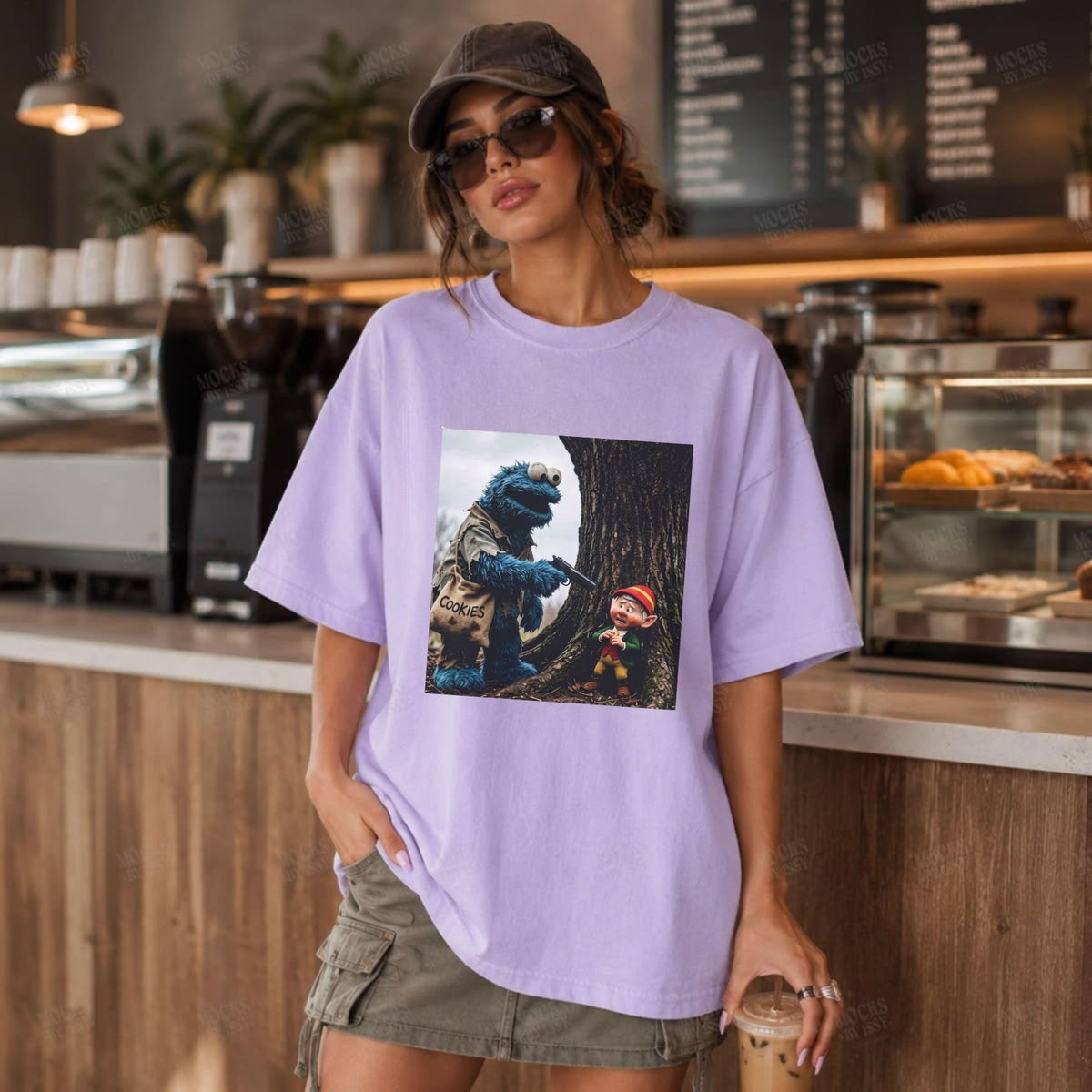 Cursed Cookie Lover Graphic Tee – Comfort Colors Funny Meme Parody T-Shirt - Hiyamart