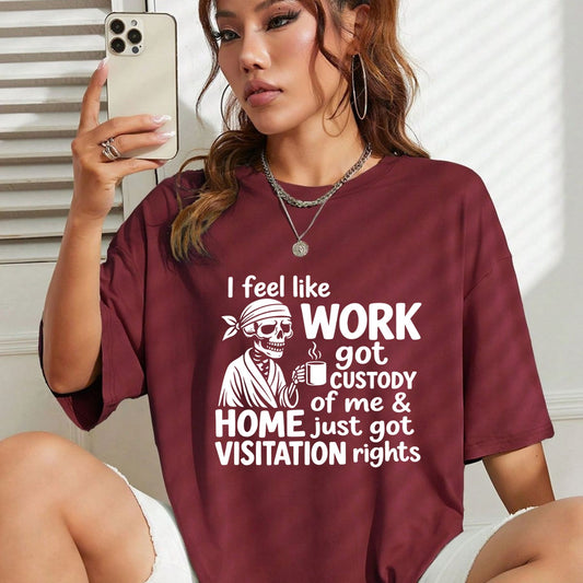 Dead Inside Still Working Skeleton Coffee T-Shirt – Funny Workplace Humor Tee - Hiyamart