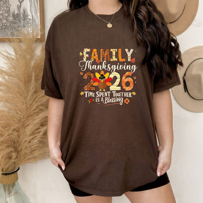 Feast & Freedom Thanksgiving 2026 T-Shirt – Matching Family Gobble Squad Graphic Tee - Hiyamart