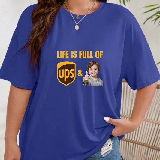Funny Meme Top – Life Is Full Of UPS & Thumbs Up Kid Graphic Apparel - Hiyamart