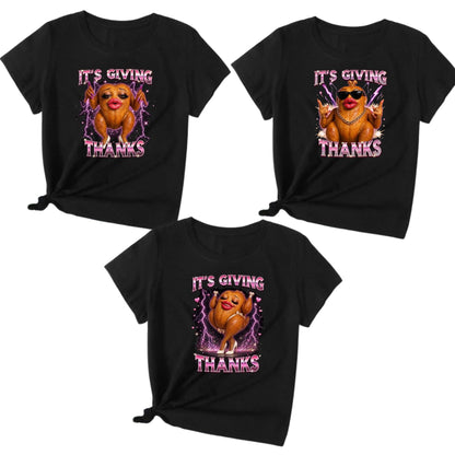 It’s Giving Gratitude Slang T-Shirt – Trendy Turkey Meme Thanksgiving Graphic Tee - Hiyamart
