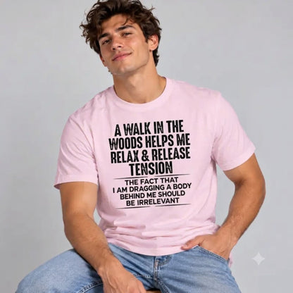 Lost In The Woods Therapy T-Shirt – Distressed Dark Humor Nature Graphic Tee - Hiyamart