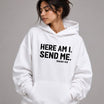 Men’s Christian Hoodie – Here Am I Send Me Isaiah 6:8 Bible Verse Graphic Sweatshirt - Hiyamart