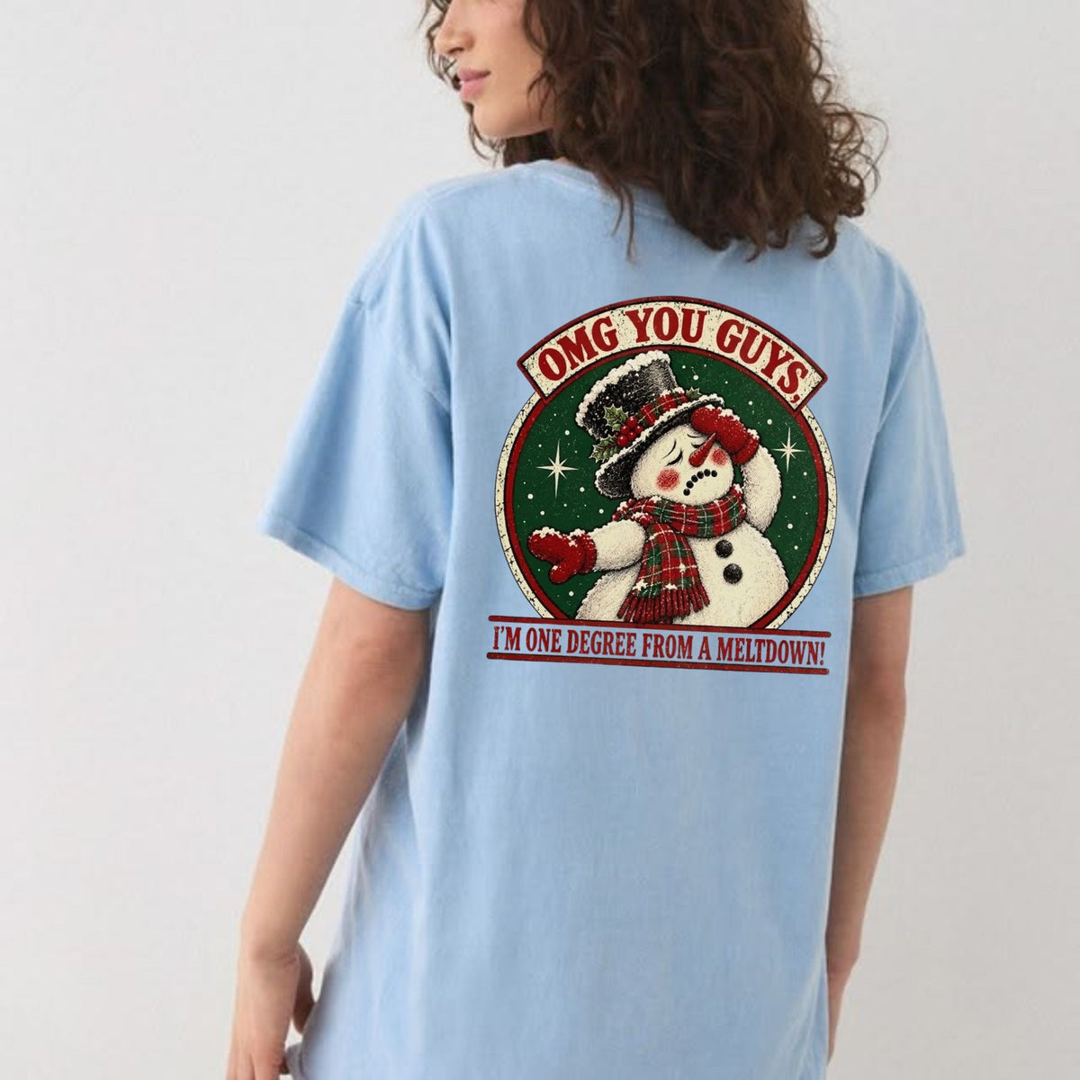 One Degree From Meltdown Snowman T-Shirt – Funny Sarcastic Holiday Humor Tee - Hiyamart