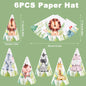 Jungle Animals Party Paper Hats Happy Birthday Party Decoration Kids Safari Animal Wild One Birthday Decor Supplies Baby Shower