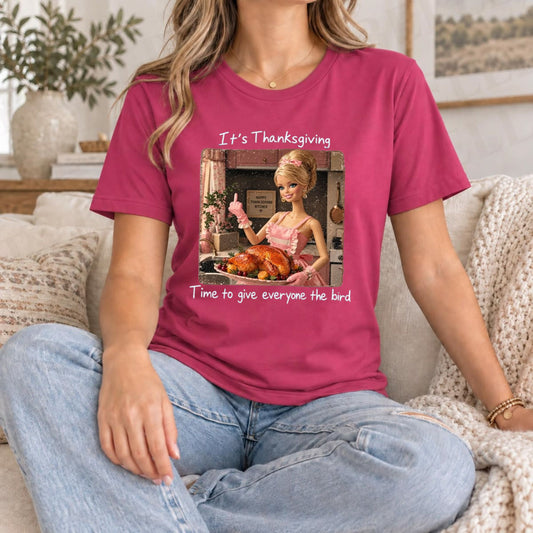 Sarcastic Turkey Day Graphic Tee – Comfort Colors Funny Thanksgiving Doll Face Shirt - Hiyamart