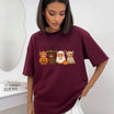 Spooky Highland Cow Squad T-Shirt – Cute Halloween Witch, Ghost & Pumpkin Graphic Tee - Hiyamart