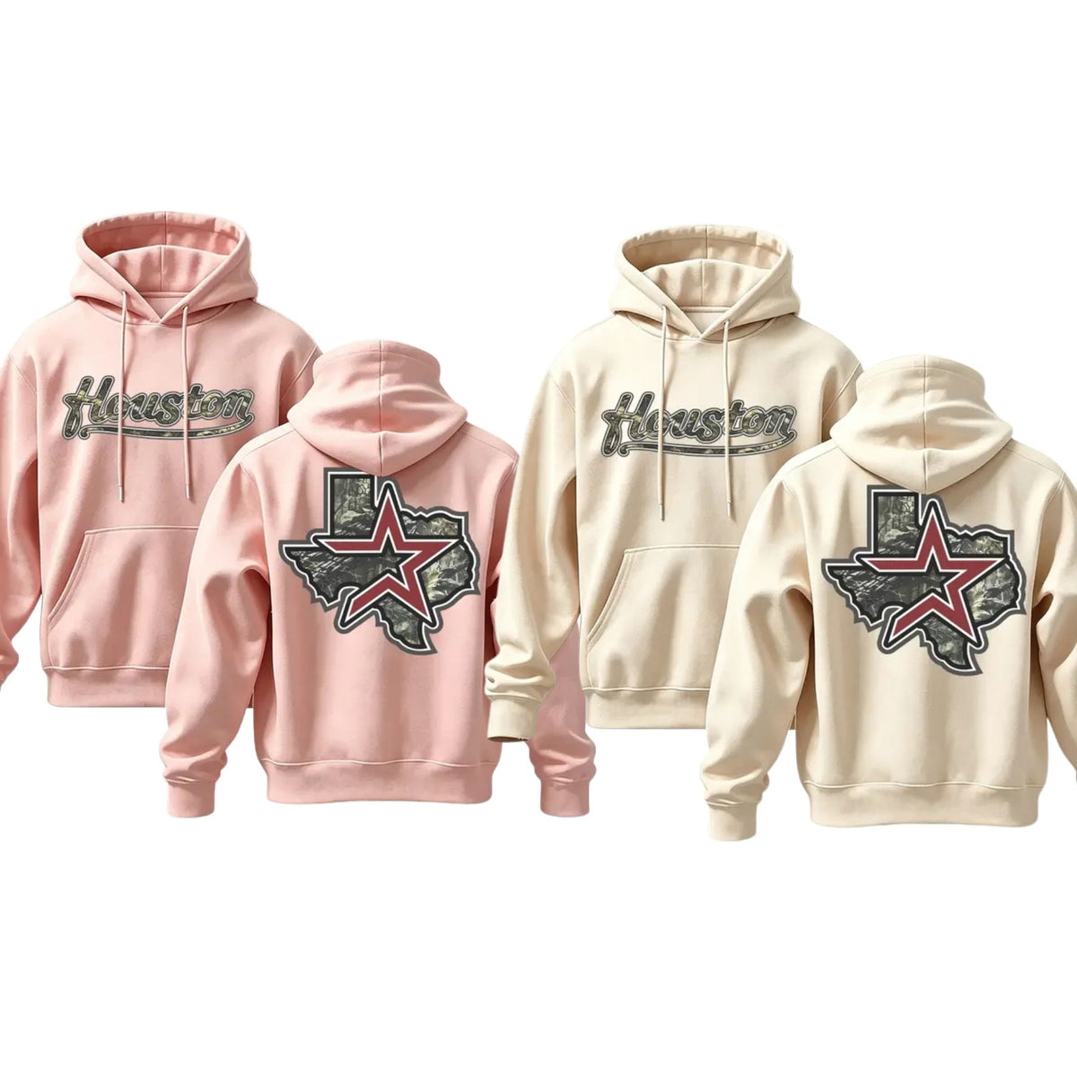 Texas Hoodie – Houston City Style Sweatshirt, Retro Lone Star Graphic Pullover for Men & Women - Hiyamart
