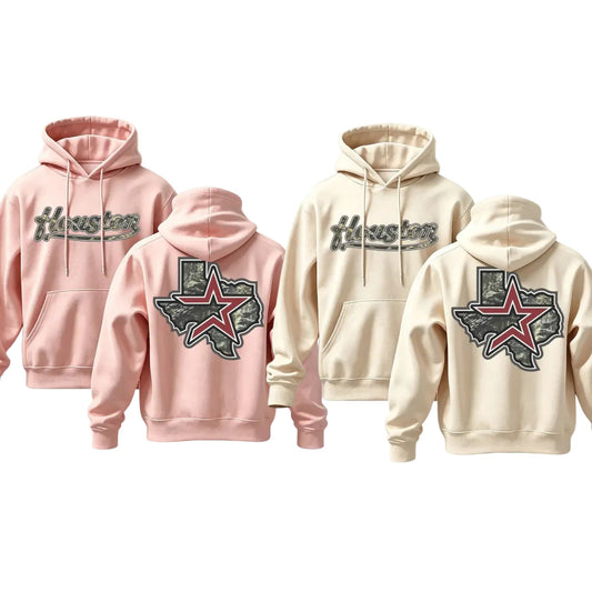 Texas Hoodie – Houston City Style Sweatshirt, Retro Lone Star Graphic Pullover for Men & Women - Hiyamart