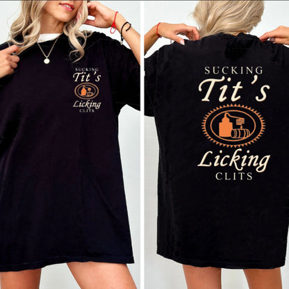 Titos & Clams Social Club T-Shirt – Double-Sided Party Night Humor Graphic Tee - Hiyamart