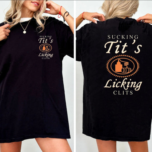 Titos & Clams Social Club T-Shirt – Double-Sided Party Night Humor Graphic Tee - Hiyamart