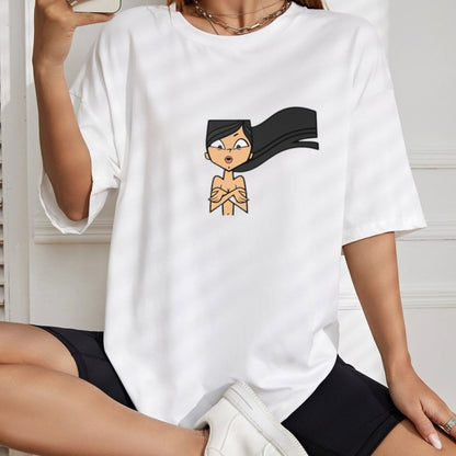 Total Drama Island Heather Ripped Off T-Shirt – Vintage 2000s Cartoon Graphic Tee - Hiyamart