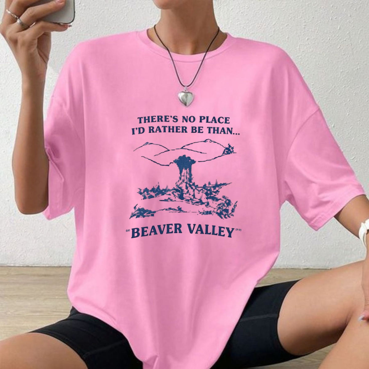 Vintage Landscape Top – Beaver Valley Back Print Men's Graphic Apparel - Hiyamart